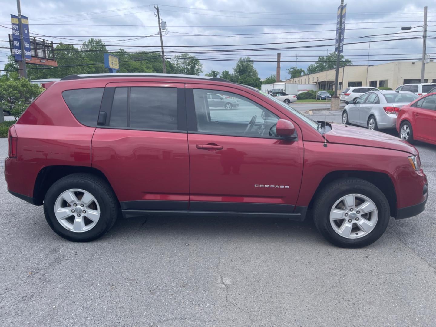 2016 RED Jeep Compass Latitude FWD (1C4NJCEA4GD) with an 2.0L L4 DOHC 16V engine, CVT transmission, located at 1254 Manheim Pike, Lancaster, PA, 17601, (717) 393-9133, 40.062870, -76.323273 - Photo#3